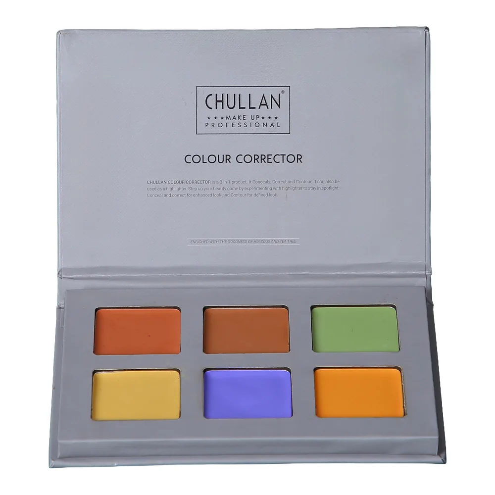 Chullan Colour Corrector palette open, showing six pans